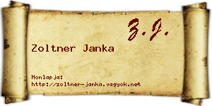Zoltner Janka névjegykártya